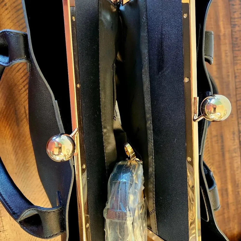 Dune London Black Faux Pebbled Leather Handbag - Picture 5 of 8